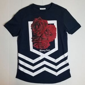INIMIGO Enemy Love Rose Print Short Sleeve Tee Shirt